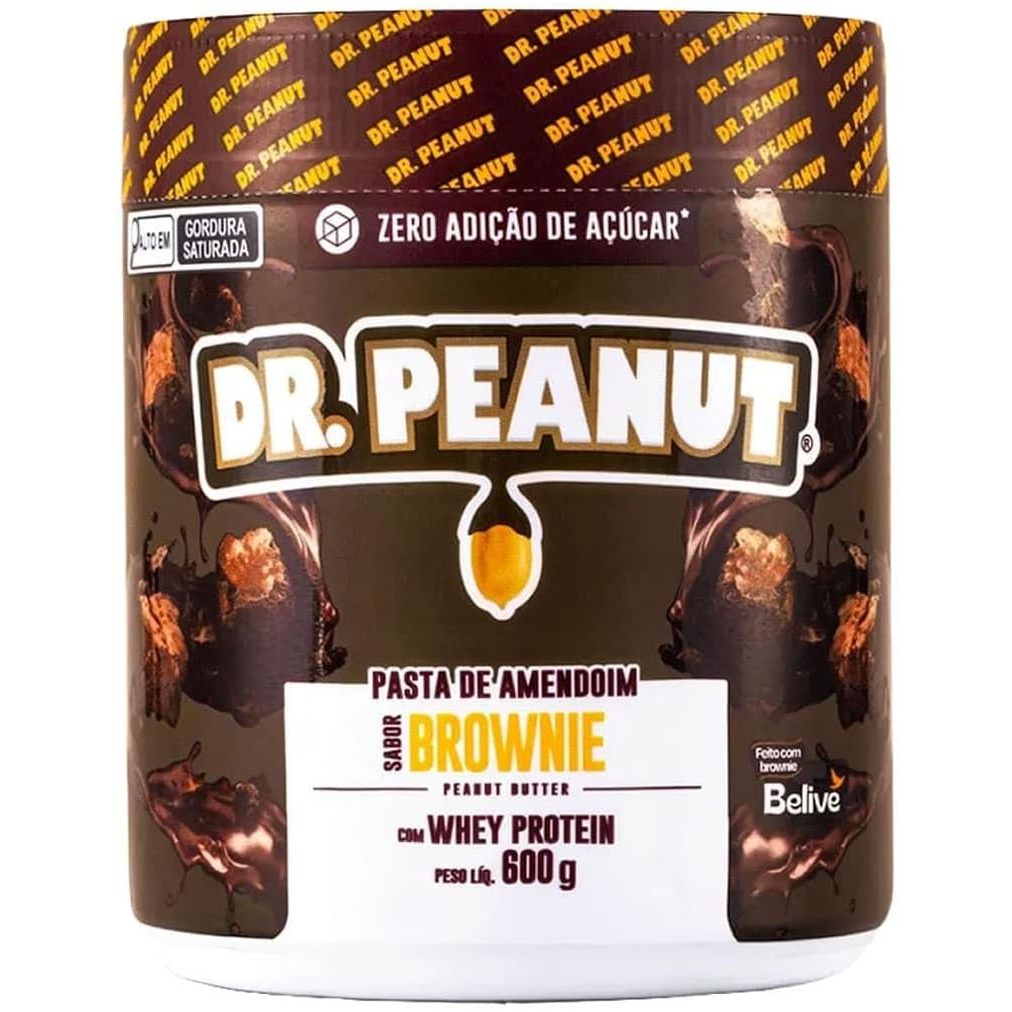 PASTA DE AMENDOIM SABOR PAÇOCA COM WHEY PROTEIN (600G )- DR PEANUT