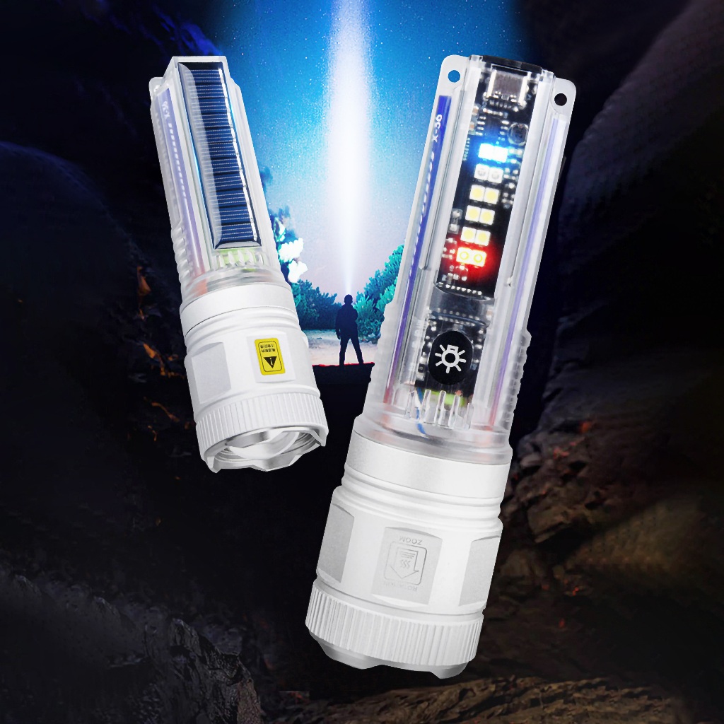 Lanterna LED Ultra Brilhante Multifuncional Zoom de Longo Alcance