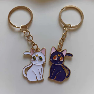 02 Peças Chaveiros Gatinhos Sailor Moon Presente Amizade Casal Fofo Geek Anime