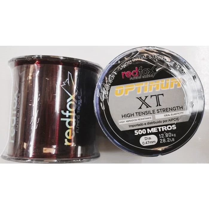 LINHA MONOFILAMENTO REDFOX VERMELHO 500 METROS