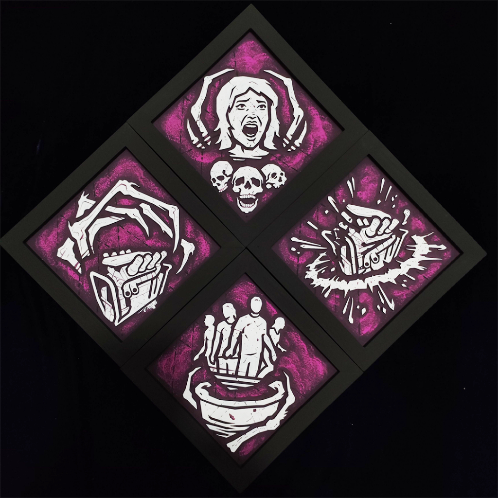 Quadros em alto relevo - Dead by Daylight - Perks