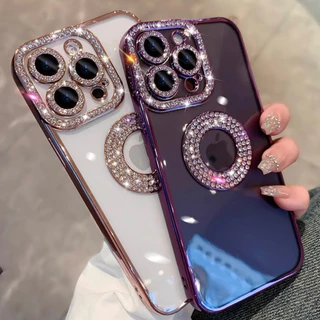 Capa Capinha Luxo Strass Proteção Câmera a IPhone 11 12 13 14 15Promax