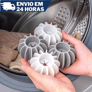 Kit 4 Removedor De Pêlos Apanhador Mágico Reutilizável Esfera Bola Máquina De Lavar Roupa Bolas De Lavanderia Descontaminação Limpeza Doméstica