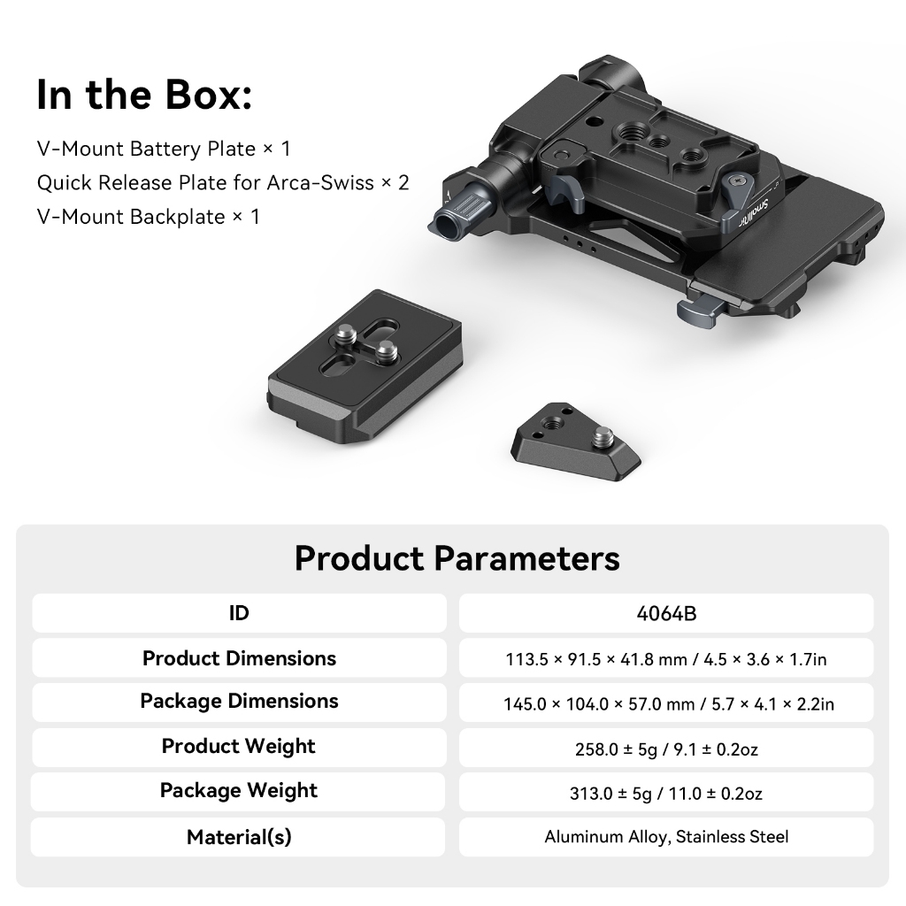 Kit De Placa De Montagem De Bateria SmallRig V-Mount (Avançado