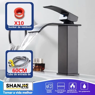 Torneira Monocomando Cascata Baixa Misturador Banheiro Água fria/fria e quente
