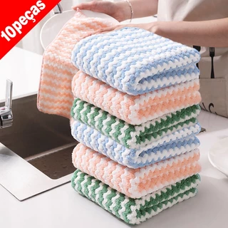 10 Peças Toalha Reutilizável Absorvente De água Da Cozinha E Pano De Limpeza