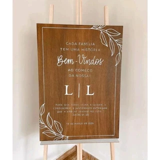 Placa Personalizada Decorativa Para Casamento Bem Vindos Personalizado Com Nome Frases