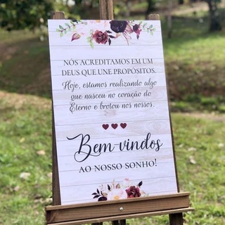 Placa Decorativa Para Casamento Personalizada Nomes Frases Data Bem Vindos