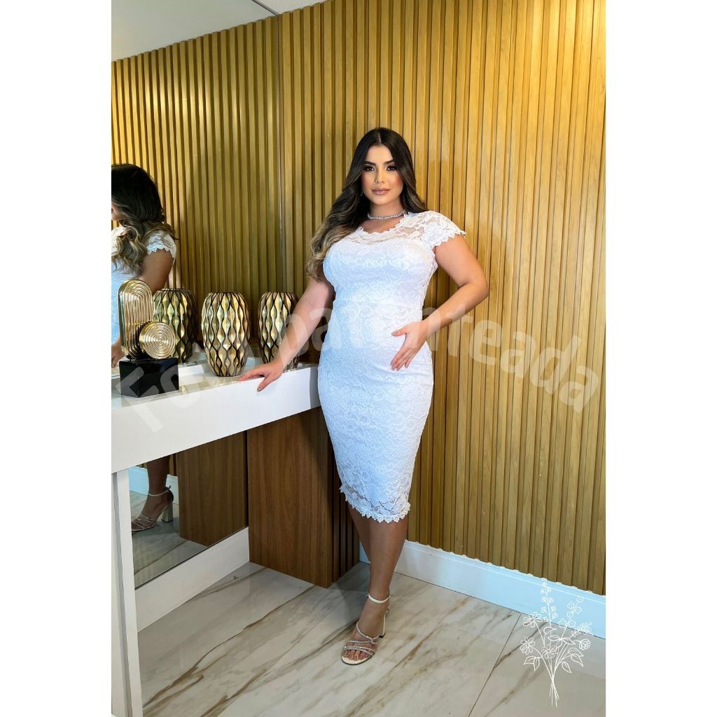 A Ombro Vestido Gravida Midi Vestido De Noiva Civil Gestante Justo