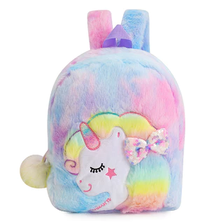 Mochila Infantil Passeio Unicórnio Pelúcia Bolsa Menina