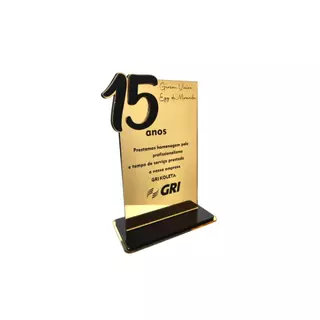 Placa de Comemoração/ Homenagem personalizada em acrílico espelhado.