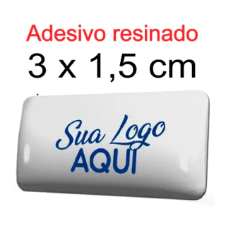100 adesivos resinados personalizado ( 3x1,5 cm )