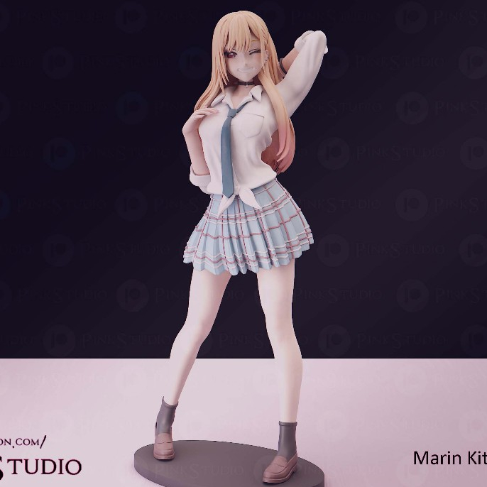 Action Figure Kitagawa Marin 17cm - Handmade Figure 1/9 Scale - Original Boneca Anime Kawaii - Character My Dress-Up Darling Marin Kitagawa PVC Figure Statue GK Handmade