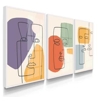 Quadros Com Molduras E Vidros Quarto Casal Escritório Abstrato Boho Colorido