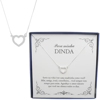 Presente Madrinha Colar Feminino Aniversário Natal Prata 925