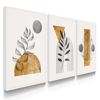 Quadro Com Moldura E Vidros Minimalista Sala Moderna Decorativo Boho Quarto