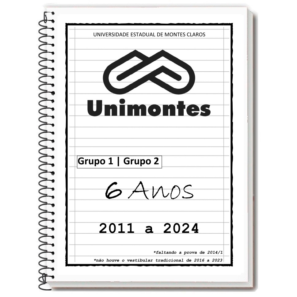UNIMONTES 2024 - Caderno de Provas + Gabarito + Folhas de Redação ...
