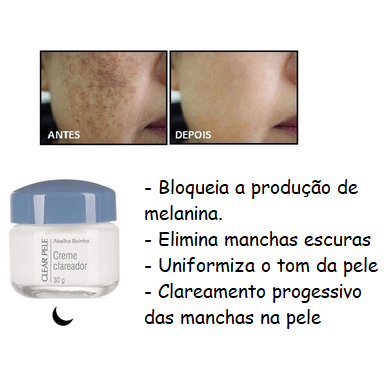 Creme Facial Clareador Noturno Clear Pele Abelha Rainha 30g