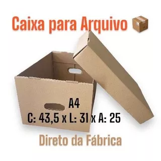 Caixa De Papelão para Arquivo Mudança Envios Com Tampa e alça nas laterais 43,5X31X25 ARQUIVOS