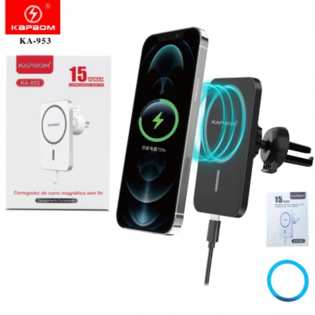 Suporte de celular veicular com carregador por indução saída de ar Magsafe Carro