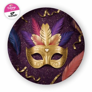Máscara Carnaval em EVA Colorida Folia com Elástico - 01 un