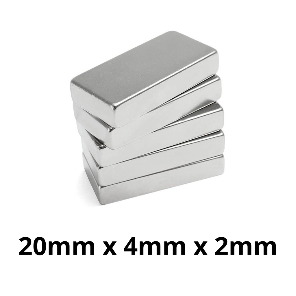 1 Peça Imã de Neodimio 20x4x2 mm n35 - Super Potente