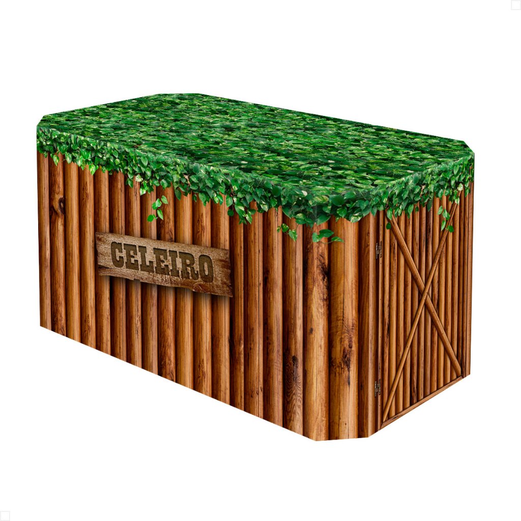 Capa Decoração de Mesa Fazenda Celeiro Festa Em Tecido Veste Fácil - MSA-27