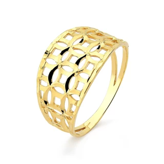 Anel de Ouro Diamantado e Vazado em Oferta na Shopee