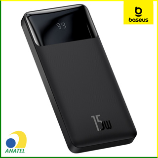 Power Bank Carregador Portátil Bateria - Baseus Bipow Digital Display - Iphone 11 12 13 14 15 - Android 10000mAh 15W - Preto - Homologado Anatel