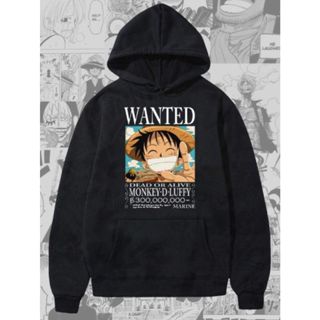 Moletom Canguru Anime One Piece Luffy Wanted Blusa De Frio Com Capuz Masculino Feminino Algodão