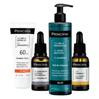 KIT ESSENCIAL VC - Gel de limpeza GL-01 + AH-2 + VC-10 + PS-01