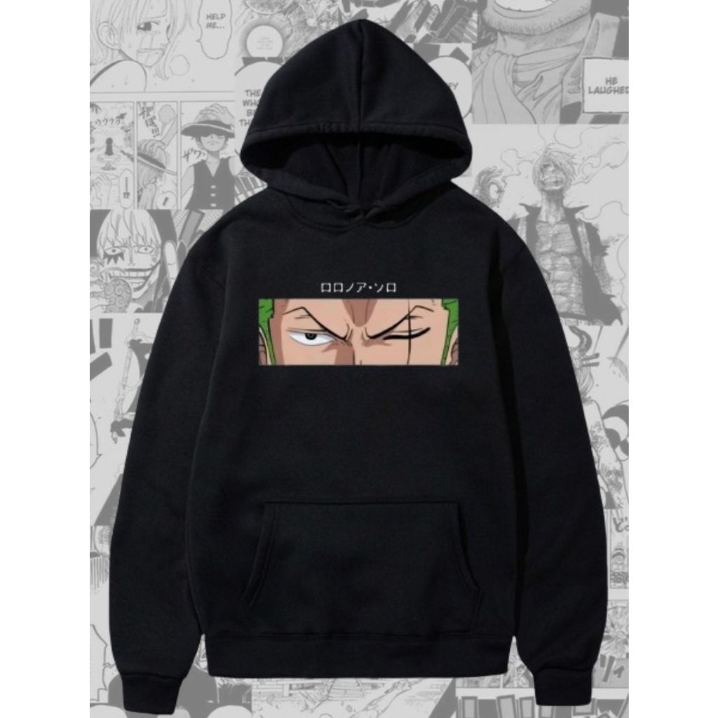 Moletom Canguru Anime One Piece Roronoa Zoro Casaco Masculina Blusa Feminina Com Capuz Bolso Algodão Unissex