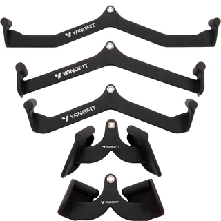 Kit Puxadores Anatômicos Academia Musculação 5 peças Yangfit
