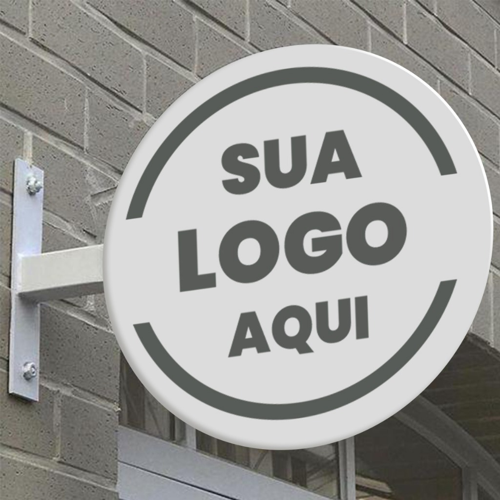 Placa Painel Fachada Loja com seu Logotipo Frente e Verso Uso interno ...