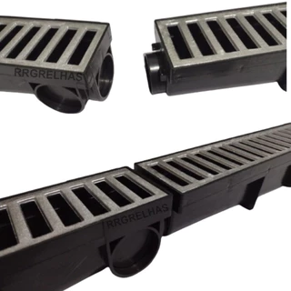 Ralo linear 8x100 com coletor+ grelha