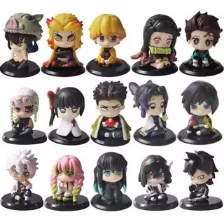 Action figures Demon Slayer Mini Estatueta Kimetsu No Yaiba miniatura tanjiro nezuko inosuke rengoku shinobu himejima tomioka kanao