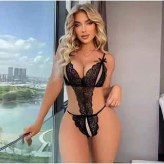 Body Lingerie Sexy Marido Apressado com abertura rendado bory