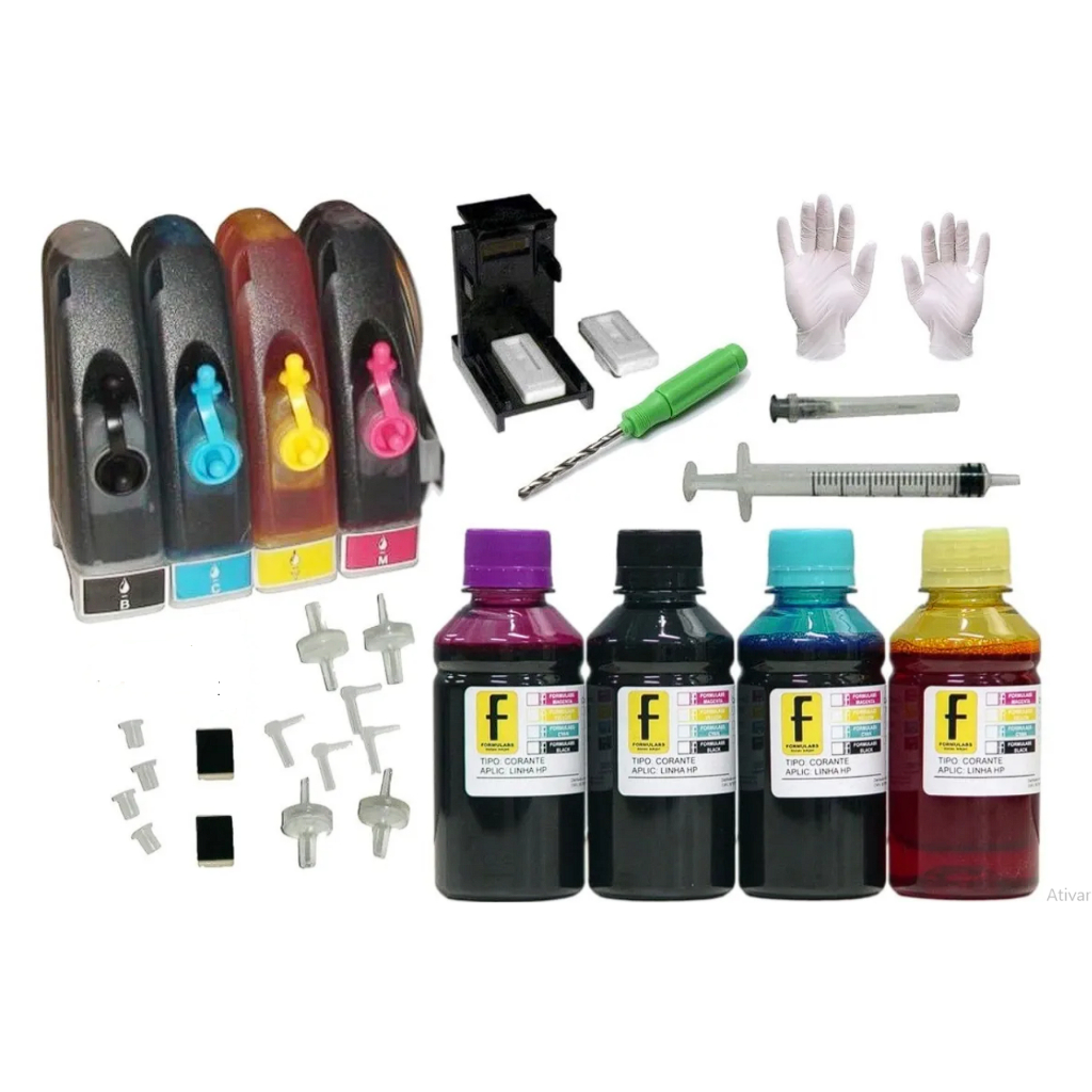 Bulk Ink P/ Cartucho Hp 664 - 2136 3636 2675 3776 5076 5276 - Escorrega ...