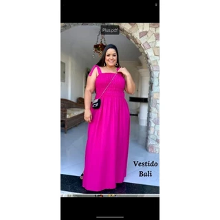 Vestido Bali Plus size Longo Elastec ate o 52 excelente qualidade várias Cores