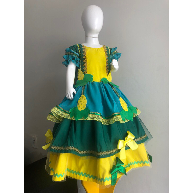 Vestido junino rainha hot sale do milho infantil