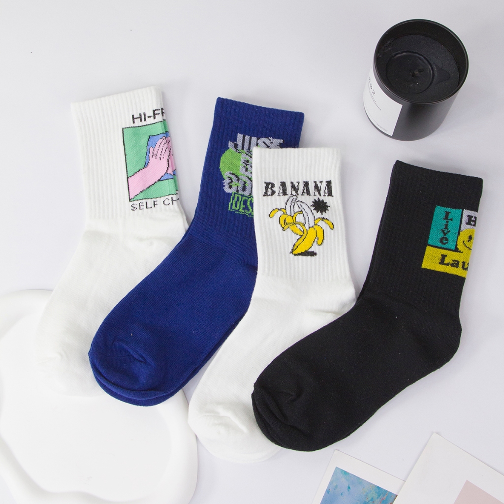 Meia masculina Adulto Longo Esporte de Algodão, Absorvente de Suor, Respirável e Ecológica
