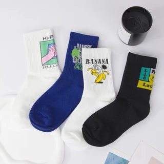 Meia masculina Adulto Longo Esporte de Algodão, Absorvente de Suor, Respirável e Ecológica