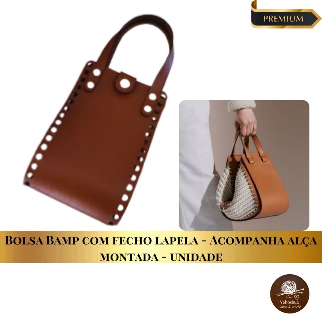 Bolsa Bamp com Fecho Lapela em Couro Sintético Premium com 12 cm de largura e 20 cm de altura (12x20 CM)