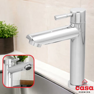 Torneira Monocomando Redonda Cromada 100% Metal Pia Banheiro Bancada Lavatório Gourmet Luxo Somente Água Fria