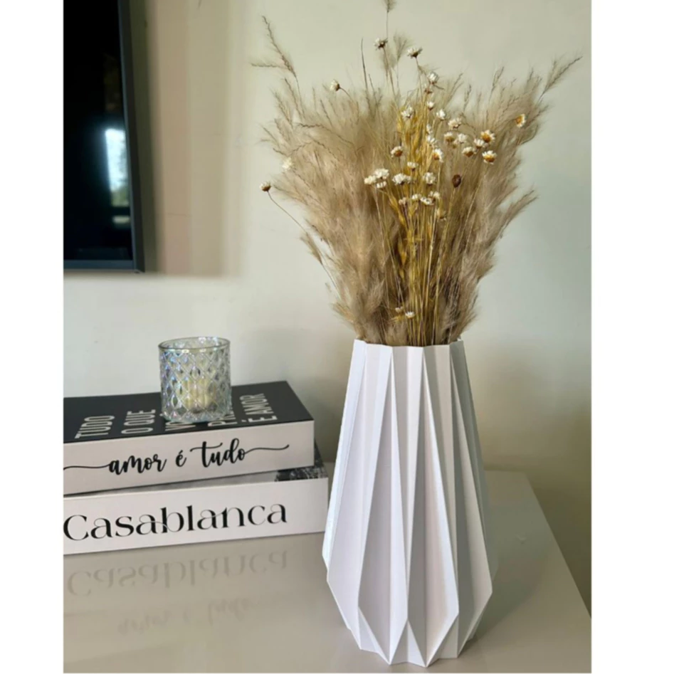 Vaso Decorativo 3D Decoração Para Sala Centro de Mesa Rack Aparador