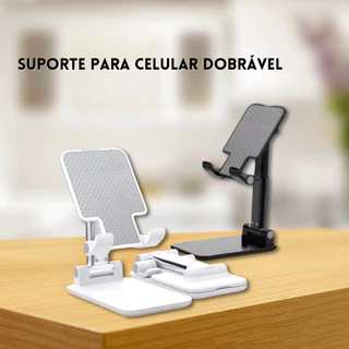 Suporte Para Celular e Tablet Dobrável Portátil Ajustável Apoio Mesa