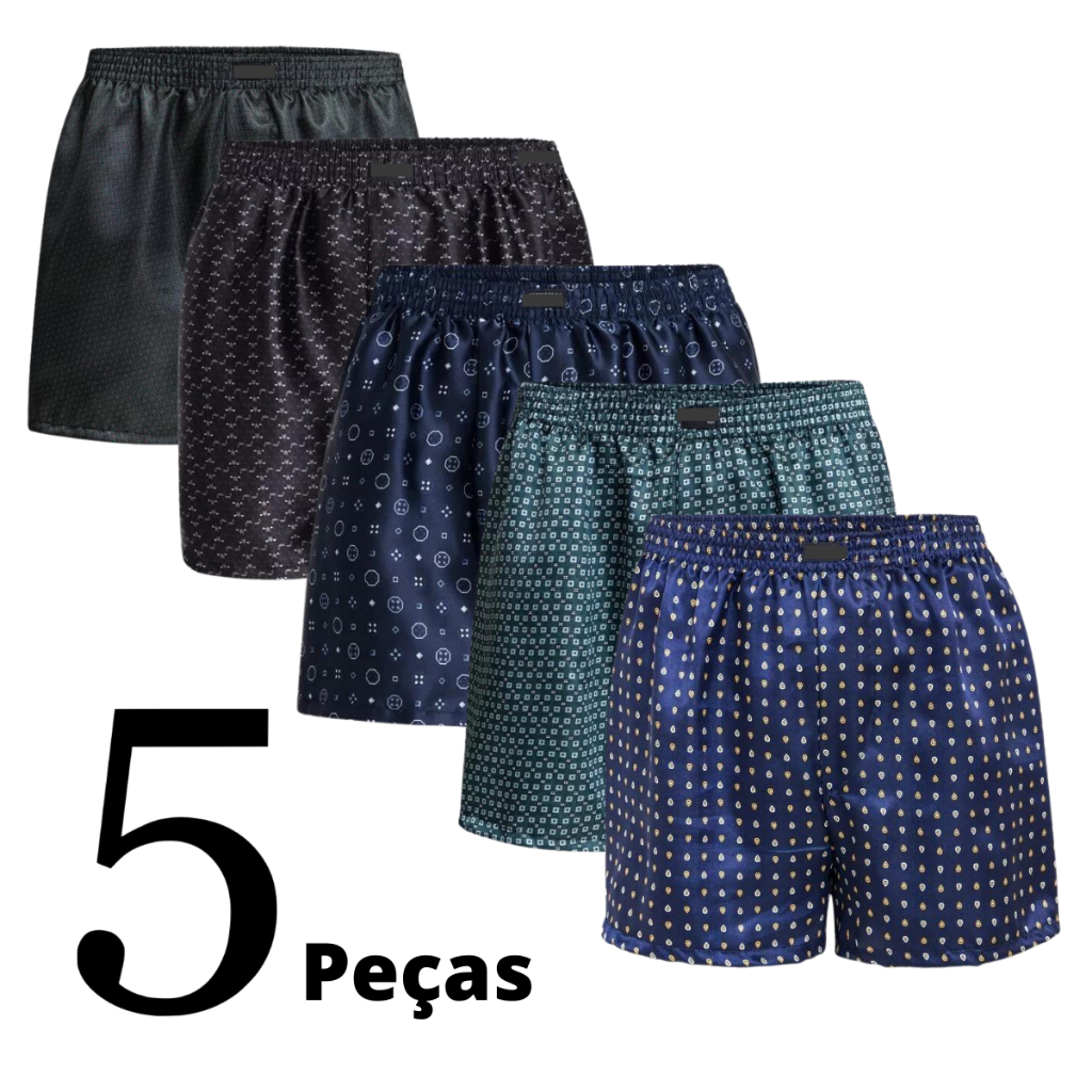 Kit Cueca Samba Canção De Cetim Malha Fria Short De Dormir Confortável Shopee Brasil