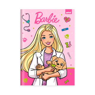 Caderno Universitário Capa Dura Costurado 80 Folhas Barbie Mattel Spiral - PT 1 UN