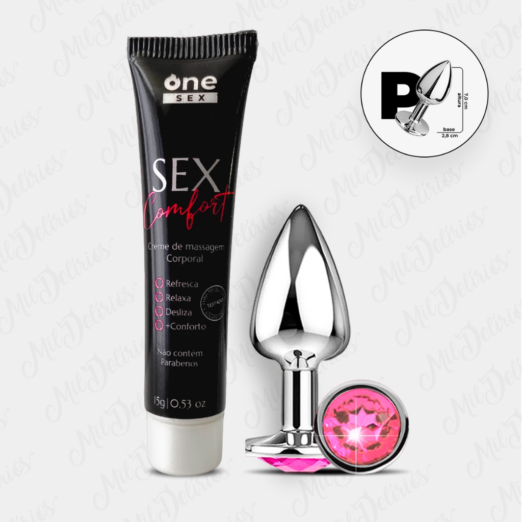 Kit Anal Iniciante Plug Anal Pequeno + Gel Lubrificante Anal Sex Comfort