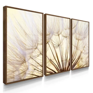 Quadros Decorativos com Moldura e Vidro Sala Quarto Dente De Leão Mosaico